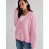 imageLILLUSORY Cardigan Sweaters for Women 2025 Early Fall Fashion Oversized Lightweight Sweater V Neck Knit Work Casual Outfits Clothes Button Tops Shirts BlousesPink