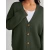 imageLILLUSORY Cardigan Sweaters for Women 2025 Early Fall Fashion Oversized Lightweight Sweater V Neck Knit Work Casual Outfits Clothes Button Tops Shirts BlousesArmy Green