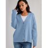imageLILLUSORY Cardigan Sweaters for Women 2025 Early Fall Fashion Oversized Lightweight Sweater V Neck Knit Work Casual Outfits Clothes Button Tops Shirts BlousesLight Blue