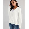 imageLILLUSORY Cardigan Sweaters for Women 2025 Early Fall Fashion Oversized Lightweight Sweater V Neck Knit Work Casual Outfits Clothes Button Tops Shirts BlousesWhite