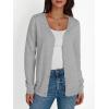 imageLILLUSORY Cardigan Sweaters for Women 2025 Trendy Summer Lightweight Cardigans Spring Sweater Button Down Shirts OutfitsLight Grey