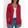 imageLILLUSORY Cardigan Sweaters for Women 2025 Trendy Summer Lightweight Cardigans Spring Sweater Button Down Shirts OutfitsRed