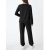 imageLILLUSORY Lounge Sets for Women Sweatsuits 2 Piece Outfit Two Piece Set Fall Matching Clothing Long Sleeve Tops Jogger PantsBlack