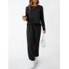 imageLILLUSORY Lounge Sets for Women Sweatsuits 2 Piece Outfit Two Piece Set Fall Matching Clothing Long Sleeve Tops Jogger PantsBlack
