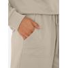 imageLILLUSORY Lounge Sets for Women Two Piece Sweat Short Set Pajama Matching Outfits with Pocket 2025 Fall Fashion ClothesKhaki