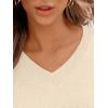 imageLILLUSORY V Neck Lightweight Sweaters for Women 2025 Fall Outfits Long Sleeve Knit Pullover Tops Trendy FashionApricot