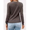imageLILLUSORY V Neck Lightweight Sweaters for Women 2025 Fall Outfits Long Sleeve Knit Pullover Tops Trendy FashionNutmeg
