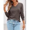 imageLILLUSORY V Neck Lightweight Sweaters for Women 2025 Fall Outfits Long Sleeve Knit Pullover Tops Trendy FashionNutmeg
