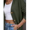 imageLILLUSORY Women Oversized Cardigan Sweater 2025 Fall Outfits Cloth Fashion V Neck Knit Button Front Casual Trendy TopsArmy Green