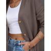 imageLILLUSORY Women Oversized Cardigan Sweater 2025 Fall Outfits Cloth Fashion V Neck Knit Button Front Casual Trendy TopsNutmeg