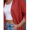 imageLILLUSORY Women Oversized Cardigan Sweater 2025 Fall Outfits Cloth Fashion V Neck Knit Button Front Casual Trendy TopsRed