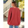 imageLILLUSORY Women Oversized Cardigan Sweater 2025 Fall Outfits Cloth Fashion V Neck Knit Button Front Casual Trendy TopsRed