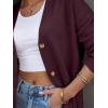 imageLILLUSORY Women Oversized Cardigan Sweater 2025 Fall Outfits Cloth Fashion V Neck Knit Button Front Casual Trendy TopsWine Red