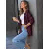imageLILLUSORY Women Oversized Cardigan Sweater 2025 Fall Outfits Cloth Fashion V Neck Knit Button Front Casual Trendy TopsWine Red