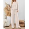 imageLILLUSORY Womens 2 Piece Lounge Sets Pajamas Matching Outfits 2025 34 Sleeve Fall Clothes Vacation Comfy Casual SweatsuitsApricot