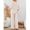 imageLILLUSORY Womens 2 Piece Lounge Sets Pajamas Matching Outfits 2025 34 Sleeve Fall Clothes Vacation Comfy Casual SweatsuitsApricot