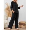 imageLILLUSORY Womens 2 Piece Lounge Sets Pajamas Matching Outfits 2025 34 Sleeve Fall Clothes Vacation Comfy Casual SweatsuitsBlack