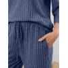 imageLILLUSORY Womens 2 Piece Lounge Sets Pajamas Matching Outfits 2025 34 Sleeve Fall Clothes Vacation Comfy Casual SweatsuitsDarkblue
