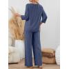 imageLILLUSORY Womens 2 Piece Lounge Sets Pajamas Matching Outfits 2025 34 Sleeve Fall Clothes Vacation Comfy Casual SweatsuitsDarkblue