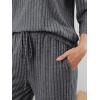 imageLILLUSORY Womens 2 Piece Lounge Sets Pajamas Matching Outfits 2025 34 Sleeve Fall Clothes Vacation Comfy Casual SweatsuitsDarkgrey