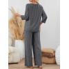 imageLILLUSORY Womens 2 Piece Lounge Sets Pajamas Matching Outfits 2025 34 Sleeve Fall Clothes Vacation Comfy Casual SweatsuitsDarkgrey