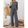imageLILLUSORY Womens 2 Piece Lounge Sets Pajamas Matching Outfits 2025 34 Sleeve Fall Clothes Vacation Comfy Casual SweatsuitsDarkgrey