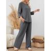 imageLILLUSORY Womens 2 Piece Lounge Sets Pajamas Matching Outfits 2025 34 Sleeve Fall Clothes Vacation Comfy Casual SweatsuitsDarkgrey