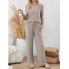 imageLILLUSORY Womens 2 Piece Lounge Sets Pajamas Matching Outfits 2025 34 Sleeve Fall Clothes Vacation Comfy Casual SweatsuitsKhaki