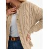 imageLILLUSORY Womens Cardigan Sweaters Cable Knit Crochet Cotton Fall Jackets Button Up Chunky Trendy OutfitsApricot
