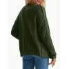 imageLILLUSORY Womens Cardigan Sweaters Cable Knit Crochet Cotton Fall Jackets Button Up Chunky Trendy OutfitsArmygreen