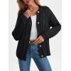 imageLILLUSORY Womens Cardigan Sweaters Cable Knit Crochet Cotton Fall Jackets Button Up Chunky Trendy OutfitsBlack