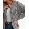 imageLILLUSORY Womens Cardigan Sweaters Cable Knit Crochet Cotton Fall Jackets Button Up Chunky Trendy OutfitsGrey