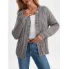 imageLILLUSORY Womens Cardigan Sweaters Cable Knit Crochet Cotton Fall Jackets Button Up Chunky Trendy OutfitsGrey
