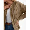 imageLILLUSORY Womens Cardigan Sweaters Cable Knit Crochet Cotton Fall Jackets Button Up Chunky Trendy OutfitsKhaki