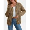 imageLILLUSORY Womens Cardigan Sweaters Cable Knit Crochet Cotton Fall Jackets Button Up Chunky Trendy OutfitsKhaki