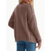 imageLILLUSORY Womens Cardigan Sweaters Cable Knit Crochet Cotton Fall Jackets Button Up Chunky Trendy OutfitsNutmeg