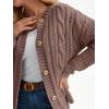 imageLILLUSORY Womens Cardigan Sweaters Cable Knit Crochet Cotton Fall Jackets Button Up Chunky Trendy OutfitsNutmeg