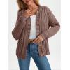 imageLILLUSORY Womens Cardigan Sweaters Cable Knit Crochet Cotton Fall Jackets Button Up Chunky Trendy OutfitsNutmeg