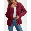imageLILLUSORY Womens Cardigan Sweaters Cable Knit Crochet Cotton Fall Jackets Button Up Chunky Trendy OutfitsRed