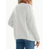 imageLILLUSORY Womens Cardigan Sweaters Cable Knit Crochet Cotton Fall Jackets Button Up Chunky Trendy OutfitsWhite