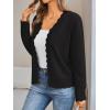 imageLILLUSORY Womens Cardigan Sweaters Long Sleeve Casual Lightweight Button Down VNeck Fall Clothes 2025Black
