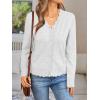 imageLILLUSORY Womens Cardigan Sweaters Long Sleeve Casual Lightweight Button Down VNeck Fall Clothes 2025Grey