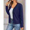 imageLILLUSORY Womens Cardigan Sweaters Long Sleeve Casual Lightweight Button Down VNeck Fall Clothes 2025Navy
