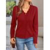 imageLILLUSORY Womens Cardigan Sweaters Long Sleeve Casual Lightweight Button Down VNeck Fall Clothes 2025Red