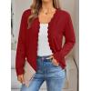imageLILLUSORY Womens Cardigan Sweaters Long Sleeve Casual Lightweight Button Down VNeck Fall Clothes 2025Red