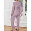imageLILLUSORY Womens Cotton Pajamas Sets Long Sleeve Lounge Warm Sleepwear 2 pieces Fall Clothes With PocketsPink