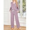 imageLILLUSORY Womens Cotton Pajamas Sets Long Sleeve Lounge Warm Sleepwear 2 pieces Fall Clothes With PocketsPink