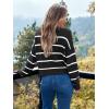 imageLILLUSORY Womens Cropped Striped Sweater Casual Pullover Ribbed Knit Cute Crewneck SweatersBlack