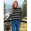 imageLILLUSORY Womens Cropped Striped Sweater Casual Pullover Ribbed Knit Cute Crewneck SweatersBlack