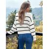 imageLILLUSORY Womens Cropped Striped Sweater Casual Pullover Ribbed Knit Cute Crewneck SweatersWhiteblack